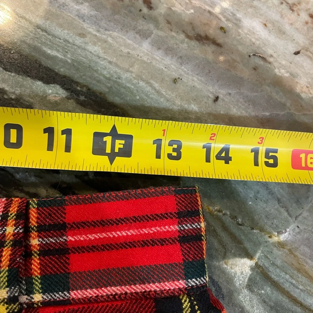 Giorgio Sant'Angelo high-rise red tartan plaid wool culotte shorts - size 10